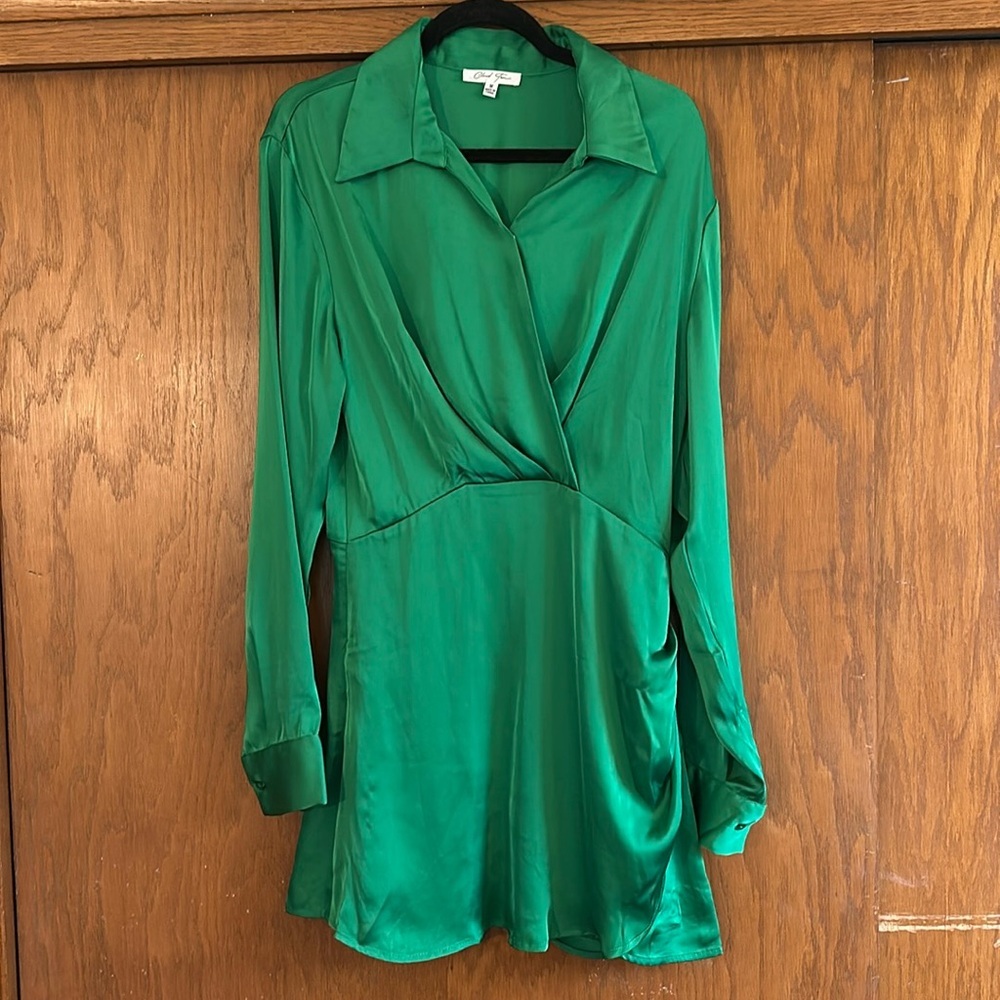 Green Satin Dress